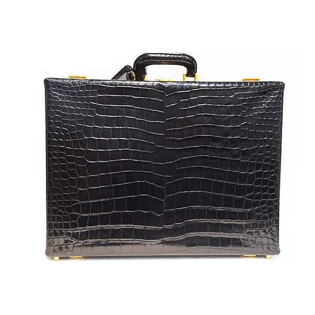 エルメス　アタッシュケース　黒　クロコダイル ポロサス　G金具　ブラック　〇Z刻印 トランク クロコ Black HERMES 本物 up sbbt | HERMES | 01