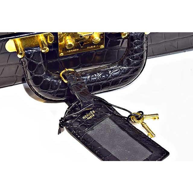 エルメス　アタッシュケース　黒　クロコダイル ポロサス　G金具　ブラック　〇Z刻印 トランク クロコ Black HERMES 本物 up sbbt | HERMES | 06