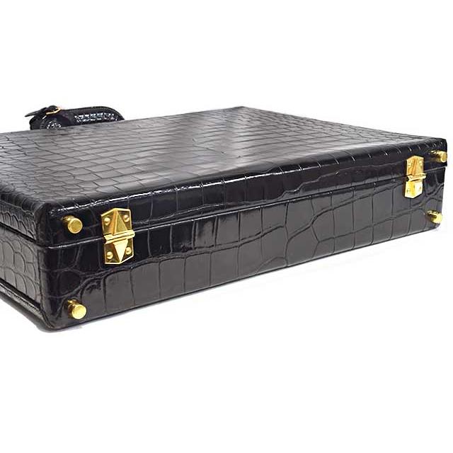 エルメス　アタッシュケース　黒　クロコダイル ポロサス　G金具　ブラック　〇Z刻印 トランク クロコ Black HERMES 本物 up sbbt | HERMES | 02