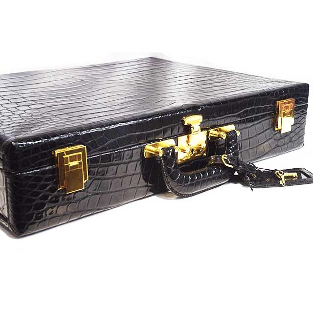 エルメス　アタッシュケース　黒　クロコダイル ポロサス　G金具　ブラック　〇Z刻印 トランク クロコ Black HERMES 本物 up sbbt | HERMES | 04