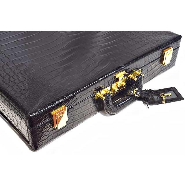 エルメス　アタッシュケース　黒　クロコダイル ポロサス　G金具　ブラック　〇Z刻印 トランク クロコ Black HERMES 本物 up sbbt | HERMES | 05