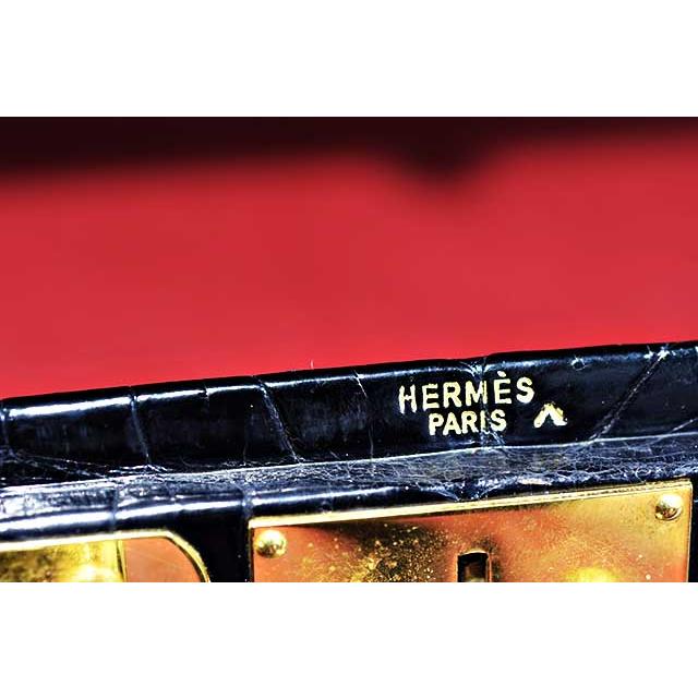 エルメス　アタッシュケース　黒　クロコダイル ポロサス　G金具　ブラック　〇Z刻印 トランク クロコ Black HERMES 本物 up sbbt | HERMES | 09