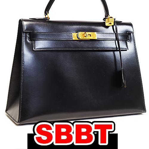 エルメス　ケリー32 外縫い　黒　ボックスカーフ　G金具　〇R刻印 ゴールド金具 ブラック ショルダー無し HERMES 本物 up sbbt　 | Kelly