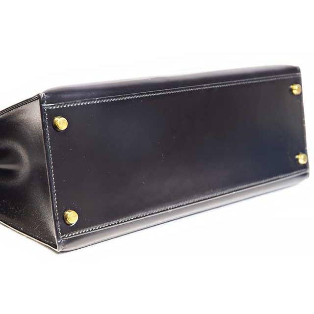 エルメス　ケリー32 外縫い　黒　ボックスカーフ　G金具　〇R刻印 ゴールド金具 ブラック ショルダー無し HERMES 本物 up sbbt　 | Kelly | 03