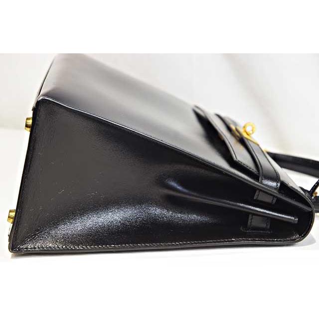 エルメス　ケリー32 外縫い　黒　ボックスカーフ　G金具　〇R刻印 ゴールド金具 ブラック ショルダー無し HERMES 本物 up sbbt　 | Kelly | 04