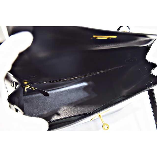エルメス　ケリー32 外縫い　黒　ボックスカーフ　G金具　〇R刻印 ゴールド金具 ブラック ショルダー無し HERMES 本物 up sbbt　 | Kelly | 08