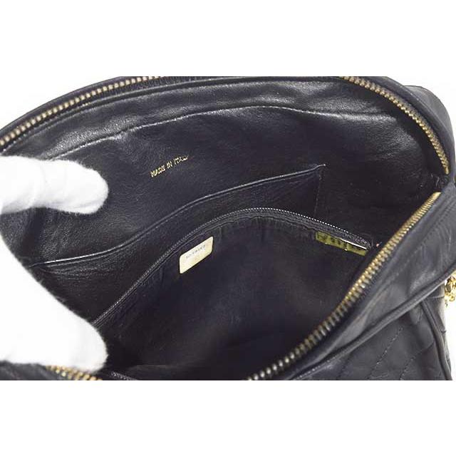 シャネル　フリンジ マトラッセ　チェーンショルダーバッグ　黒　ブラック　ラムスキン G金具 斜めステッチ Black CHANEL 本物 up sbbt　 | マトラッセ | 09