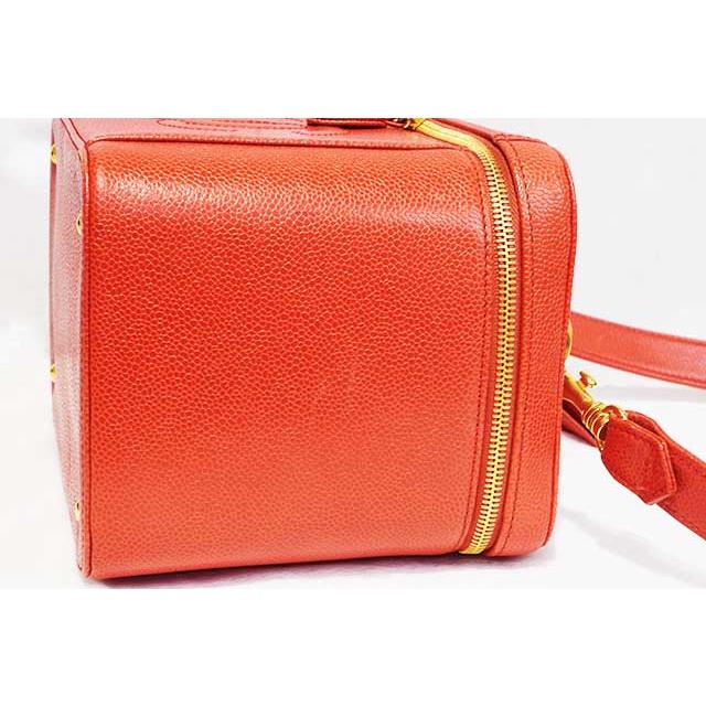 シャネル　ショルダー付き バニティバッグ　赤　キャビアスキン　２WAY　Ｇ金具　化粧バッグ　CHANEL 本物 up sbbt | CHANEL | 03