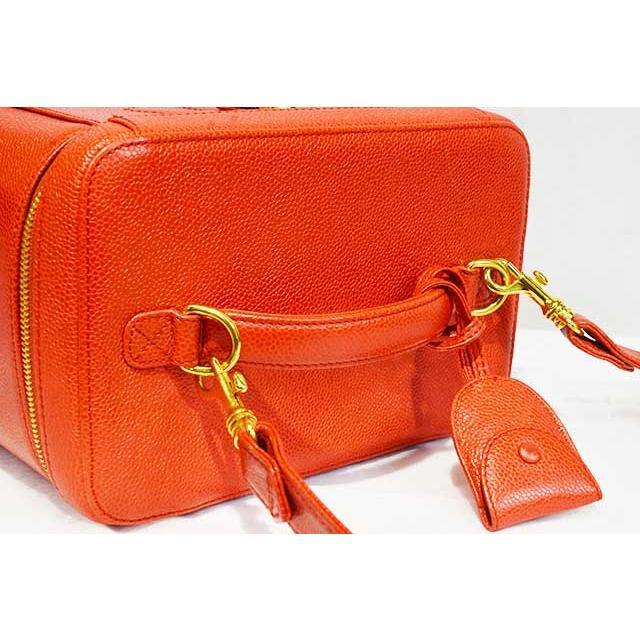 シャネル　ショルダー付き バニティバッグ　赤　キャビアスキン　２WAY　Ｇ金具　化粧バッグ　CHANEL 本物 up sbbt | CHANEL | 04