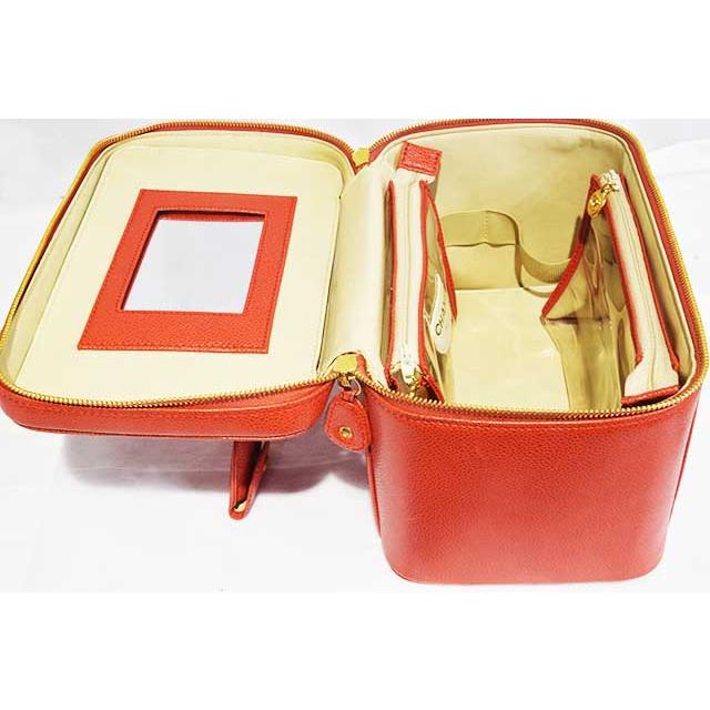 シャネル　ショルダー付き バニティバッグ　赤　キャビアスキン　２WAY　Ｇ金具　化粧バッグ　CHANEL 本物 up sbbt | CHANEL | 05