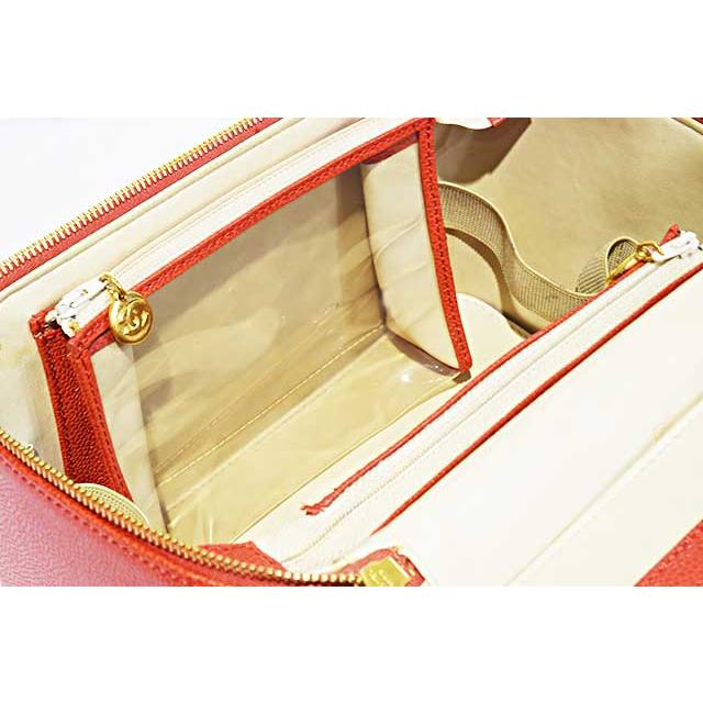 シャネル　ショルダー付き バニティバッグ　赤　キャビアスキン　２WAY　Ｇ金具　化粧バッグ　CHANEL 本物 up sbbt | CHANEL | 07