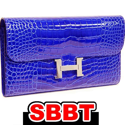 HERMES（エルメス） コンスタンス ロング クロコダイル ブルー