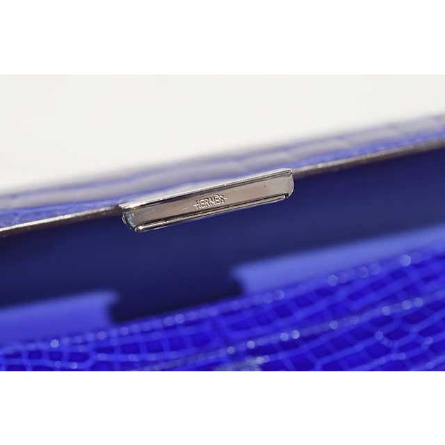 エルメス　HERMES　コンスタンスロング ウォレット　ブルーエレクトリック　クロコダイル アリゲーター　S金具　シルバー金具　□Q刻印　2013年製造　長財布　本物　Blue electric　青　SBBT エルメス コンスタンスロング ウォレット ブルーエレクトリック