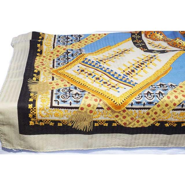 エルメス カレジェアン140 カシミヤ×シルク 『金の若枝 』スカーフ ショール HERMES（エルメス） カレジェアン 140 カシシル Brins d'or 金の若枝