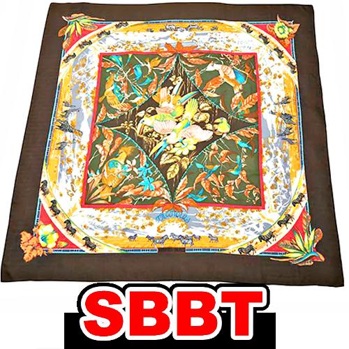 ご専用⭐️エルメス　カシシル　カシミヤシルクショール140 HERMES（エルメス） カレジェアン 140 カシシル TROPIQUES こげ茶