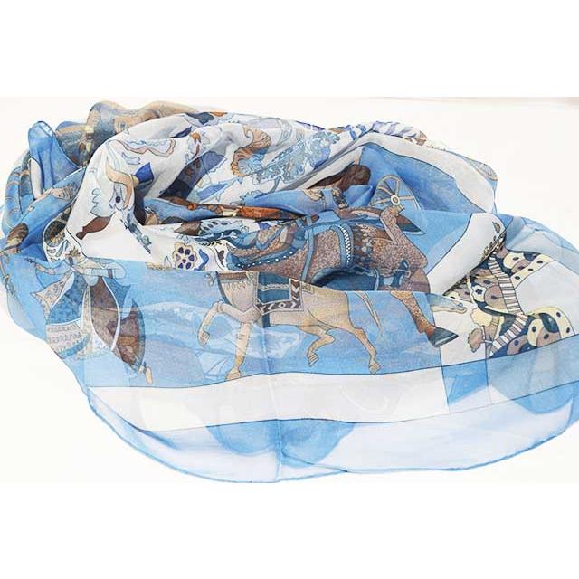 HERMES（エルメス） ショール140 シルクモスリン シフォンストール 