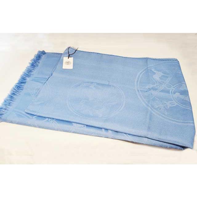 HERMES（エルメス） カシシル 大判ショール ニューリブリス ブルー