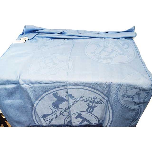 HERMES（エルメス） カシシル 大判ショール ニューリブリス ブルー