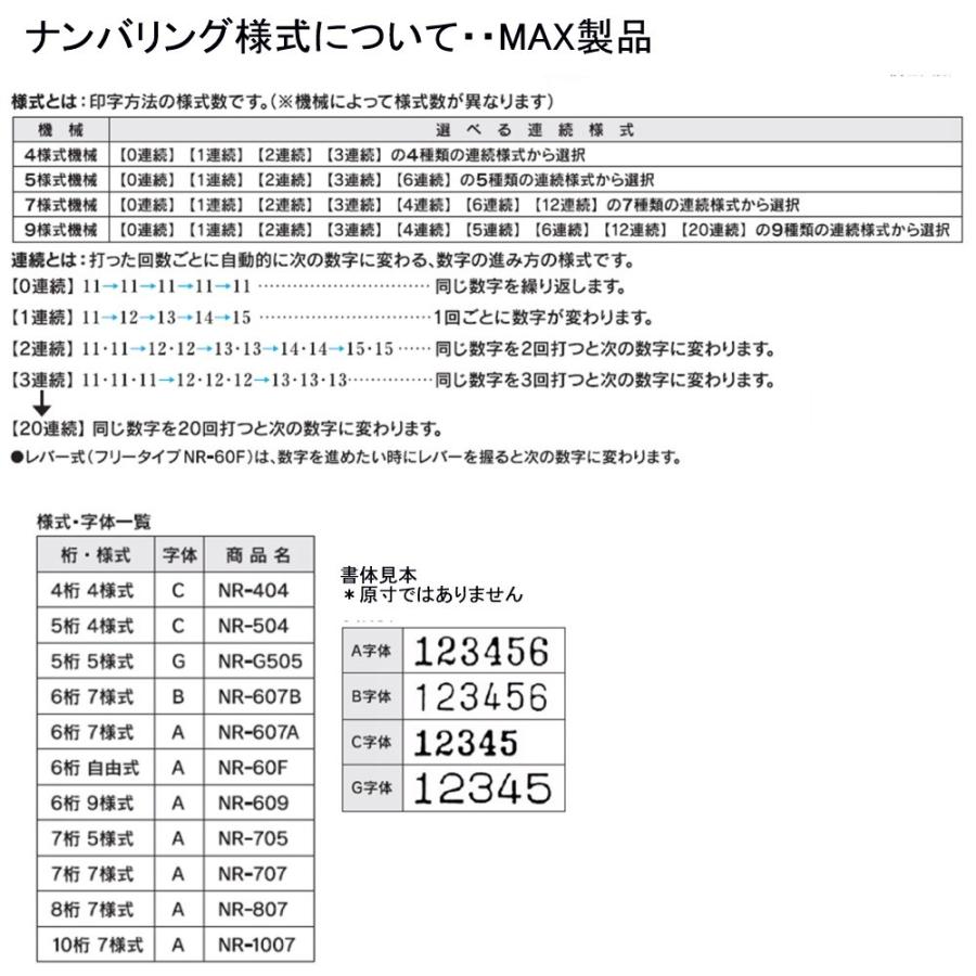 マックス ナンバリング NR-607A 6桁 7様式 A字体｜sbd｜02