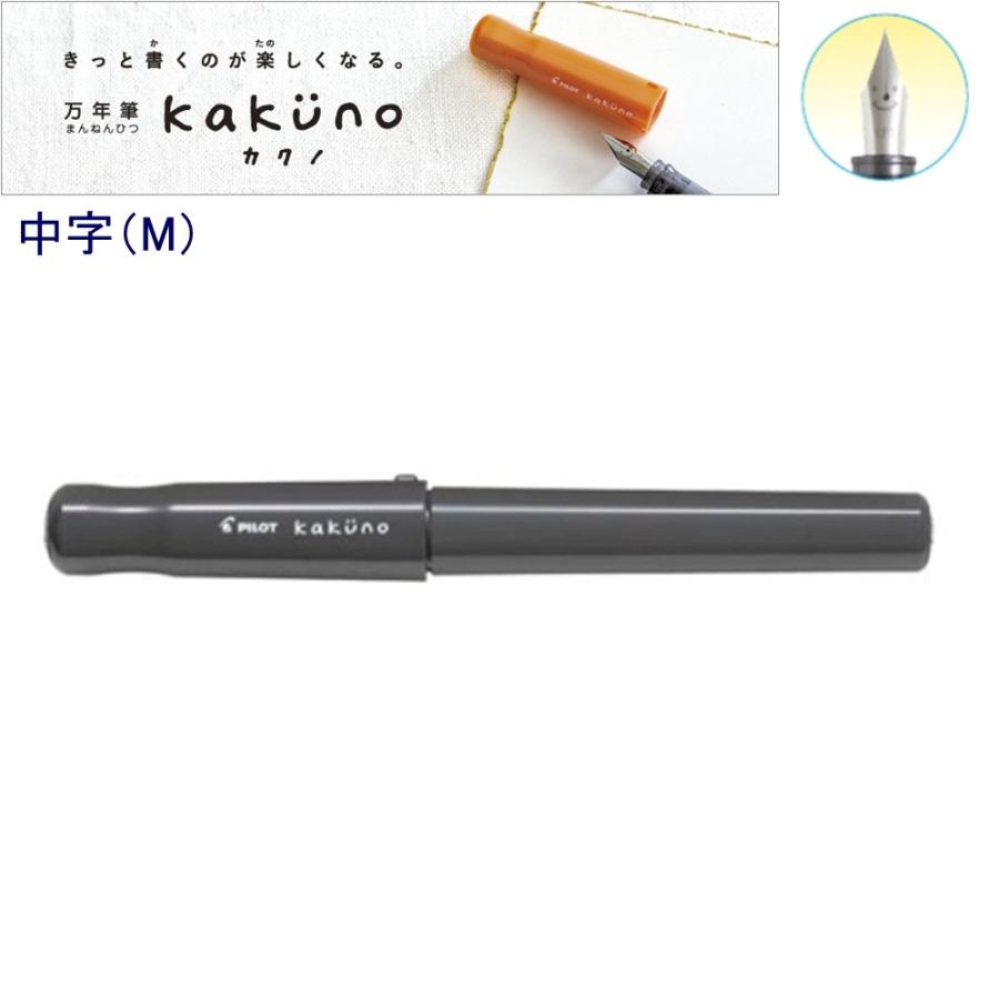 パイロット 万年筆「カクノ」中字 FKA-1SR-GYM グレー : 文具