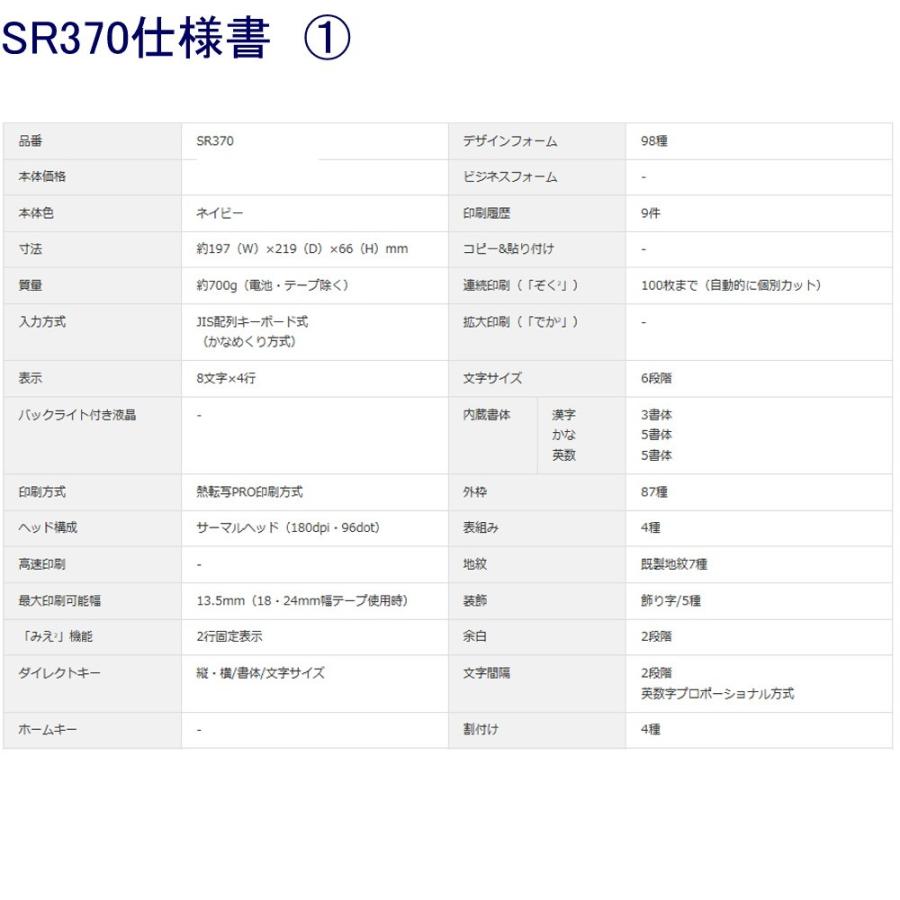 テプラPRO SR370 エントリーモデル 特価販売 : 文具・事務用品のエス