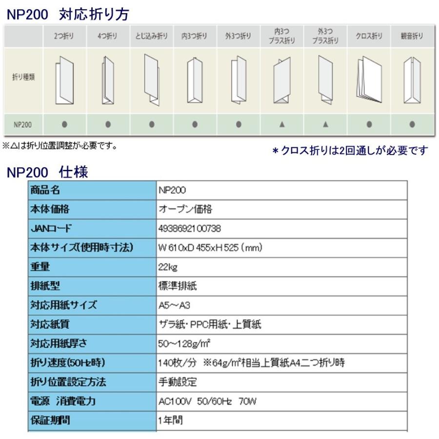 NIPPO ニッポー　自動紙折り機 NP200 新品・保証書付き｜sbd｜03