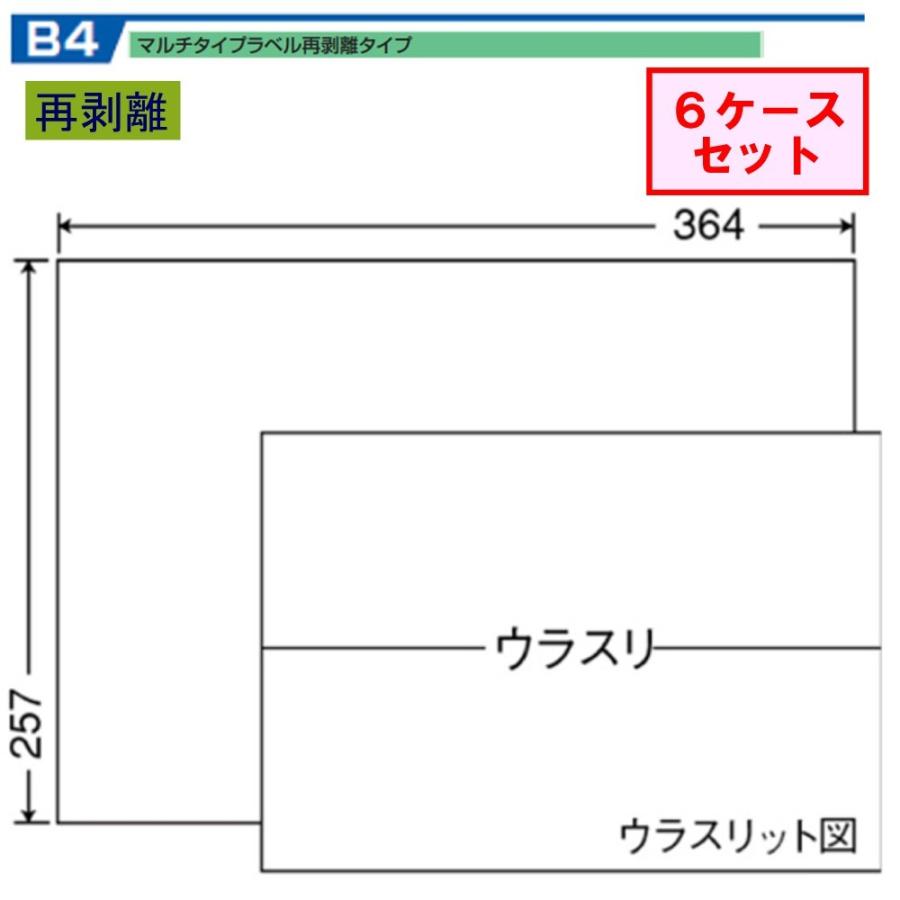 東洋印刷　nana　B4サイズ　1面　E1ZF　ラベル　再剥離タイプ　★6ケースセット