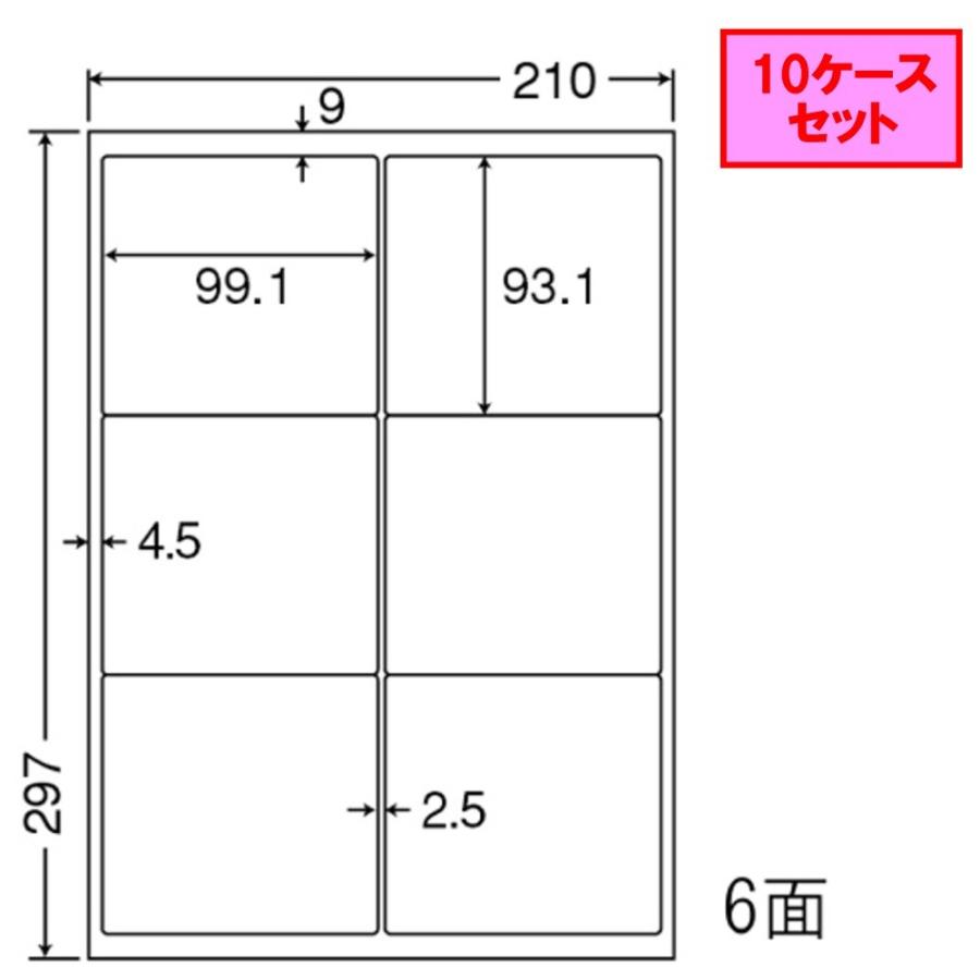 東洋印刷 nana ラベル 6面 LDW6GM ★10ケースセット