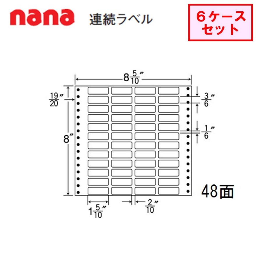 東洋印刷 Nana連続ラベル MT8M ☆6ケースセット プリンター用紙、コピー用紙