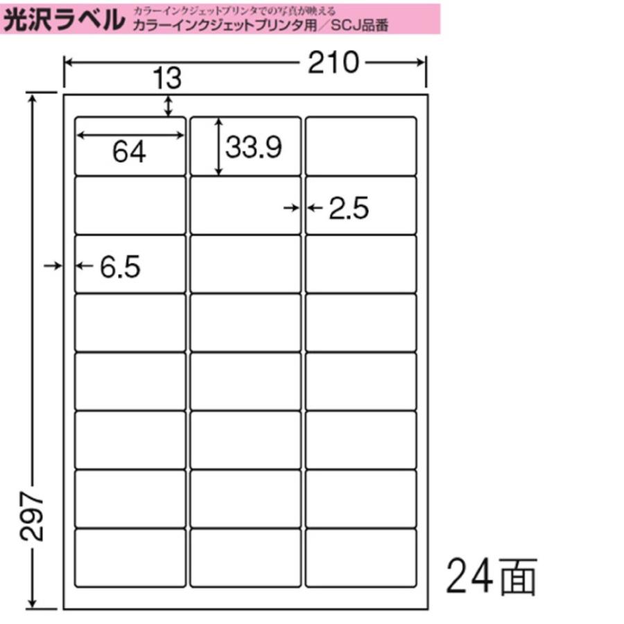 東洋印刷 nana インクジェット用光沢ラベル 24面 SCJ-46 ＜1ケース