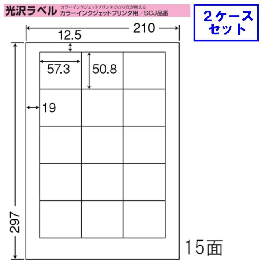 東洋印刷　nana　インクジェット用光沢ラベル　SCJ-12　★2ケースセット　15面