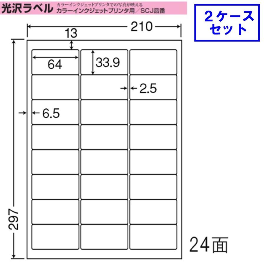 東洋印刷 nana インクジェット用光沢ラベル 24面 SCJ-46 ★2ケースセット