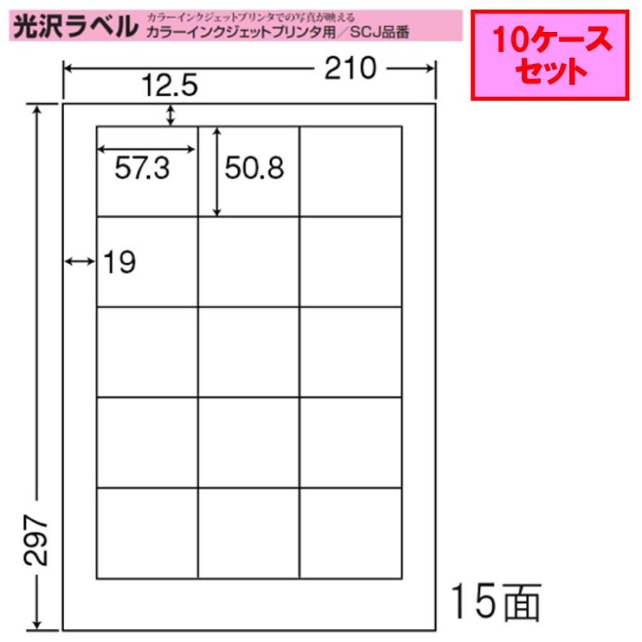東洋印刷 nana インクジェット用光沢ラベル 15面 SCJ-12 ★10ケースセット