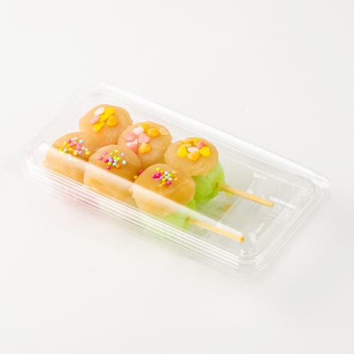 Fiダンゴ2本」「枚単価 27.5円×50枚」使い捨て 和菓子容器 串団子