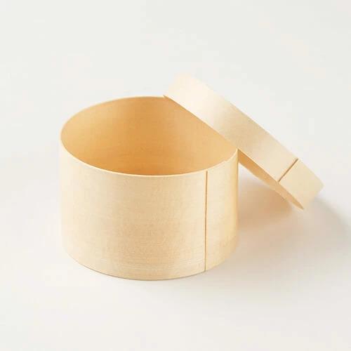 経木ワッパ丸S ※本体・蓋セット」「枚単価 303円×10枚」使い捨て