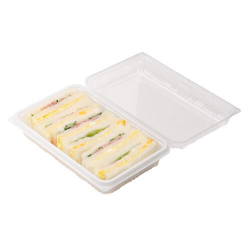 「ＳＷ−６９（白）バッグシール」「枚単価 40円×600枚」サンドイッチケース 使い捨て 弁当箱 業務用 サンドイッチ お弁当箱 フードパック テイクアウト 容器_1
