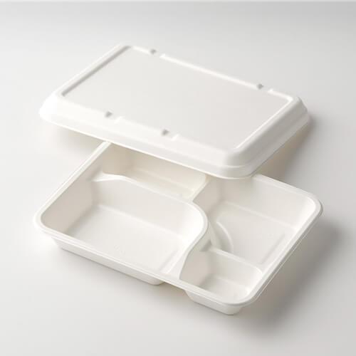 P-5 紙製弁当容器 本体 白」「枚単価 45円×600枚」使い捨て 弁当箱