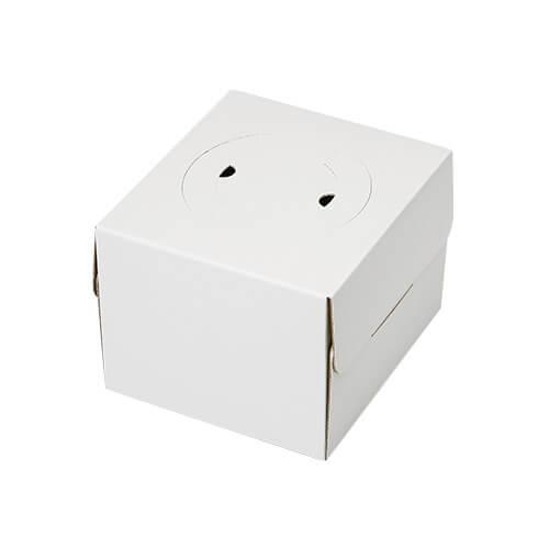 「プレーン 130H デコ箱 白4号」「枚単価 144.5円×100枚」ケーキ箱 4号 ４号 ケーキボックス 取っ手 ホールケーキ 業務用 ケーキ 箱 テイクアウト かわいいの画像