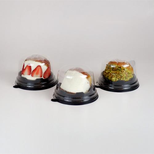 セット商品：CM-4本体 黒・CM-4フタ」ケーキ 容器 皿 使い捨て 業務用