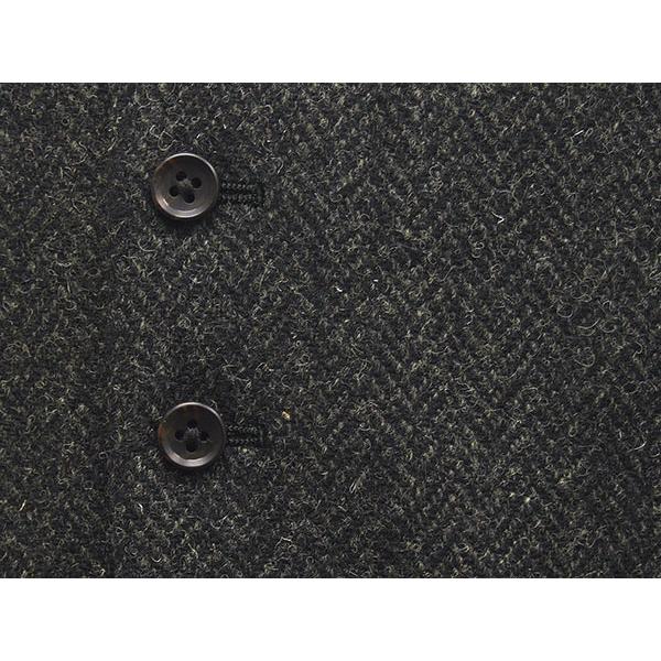 英国生地　[Harris Tweed]ハリスツイード　ベスト　[A体][AB体]兼用 　グレー/ヘリンボーン　5釦　秋冬物　オッドベスト　HTV2201-18｜sbk-ishikei｜04