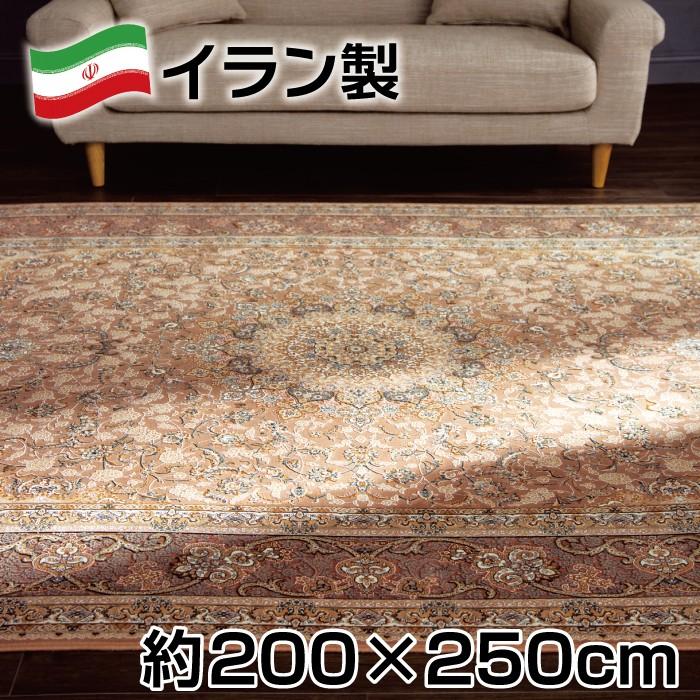 イラン製 高密度 メダリオン 柄 ウィルトン 織 ジュータン 約200×250cm