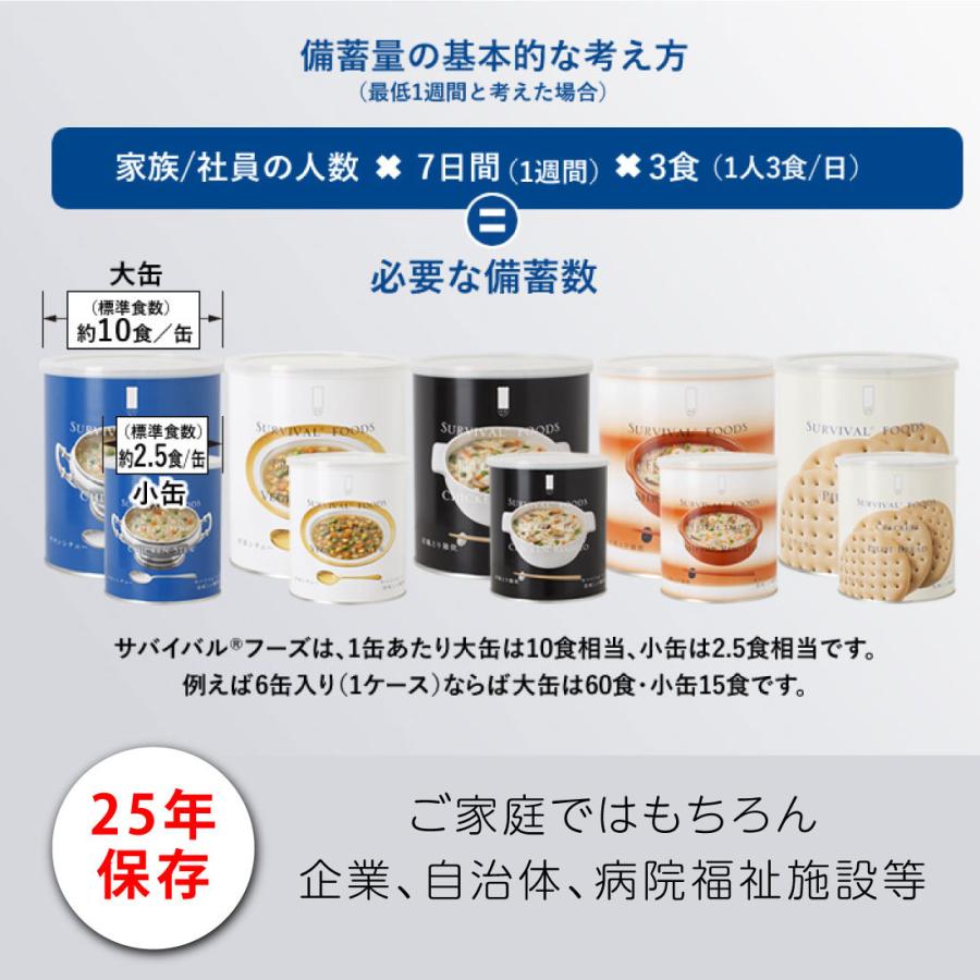 25年保存食 サバイバルフーズ バラエティセット 小缶 (計6缶 15