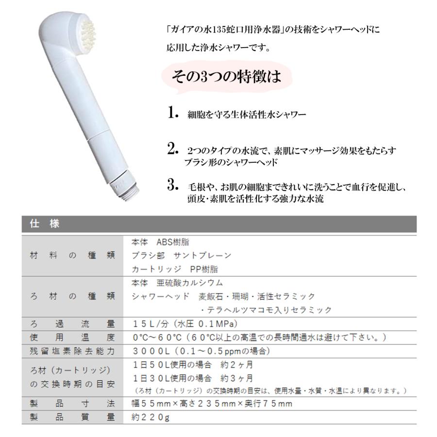 ガイアの水135 浄水シャワーヘッド ビビアンクラブシャワー