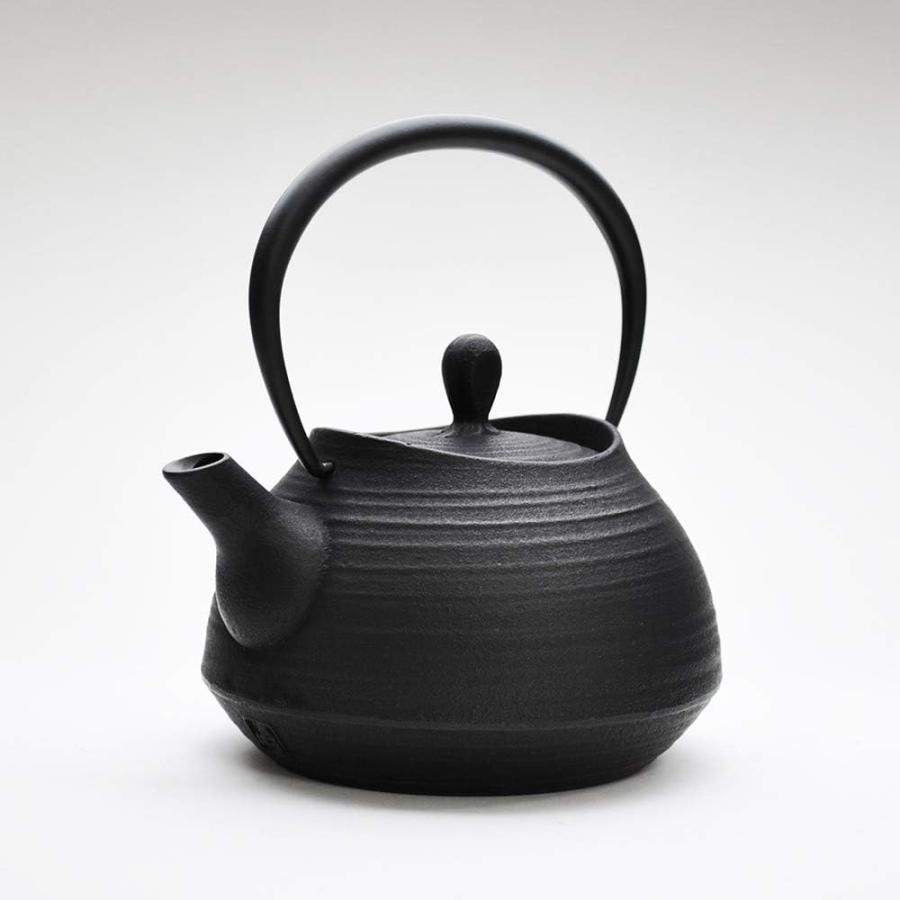 南部鉄器 鉄瓶 刷毛目 0.6L 黒仕上げ 壱鋳堂 直火 日本製 南部鉄瓶 大