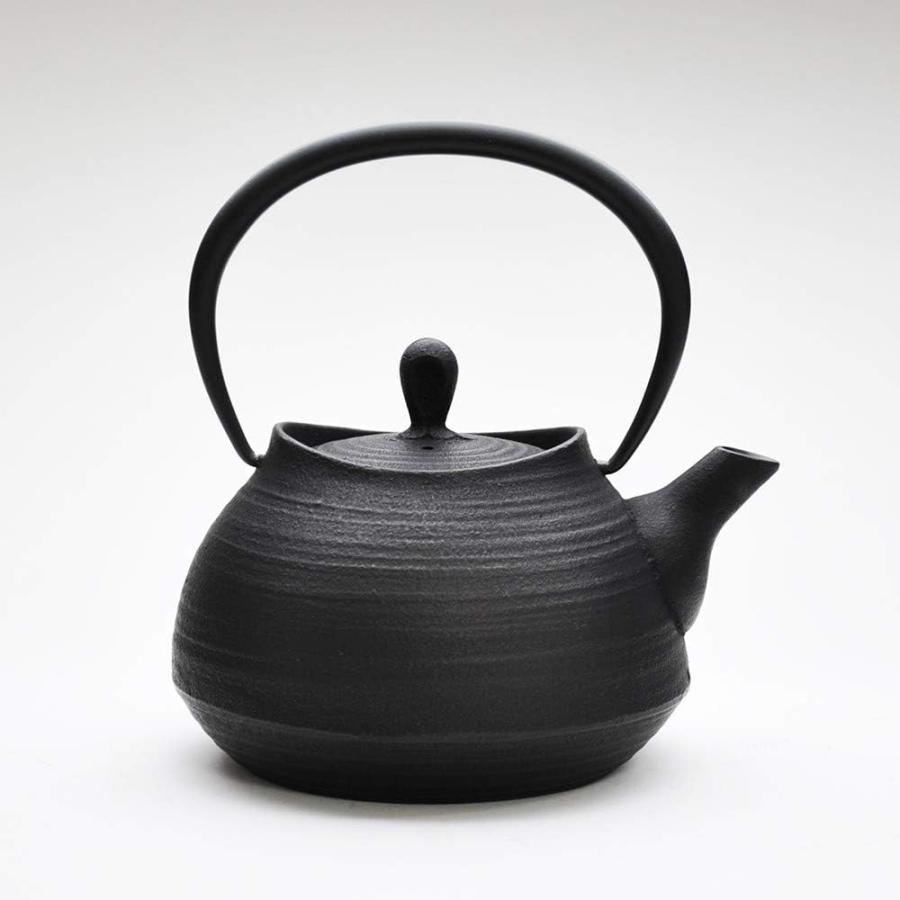 南部鉄器 鉄瓶 刷毛目 0.6L 黒仕上げ 壱鋳堂 直火 日本製 南部鉄瓶 大