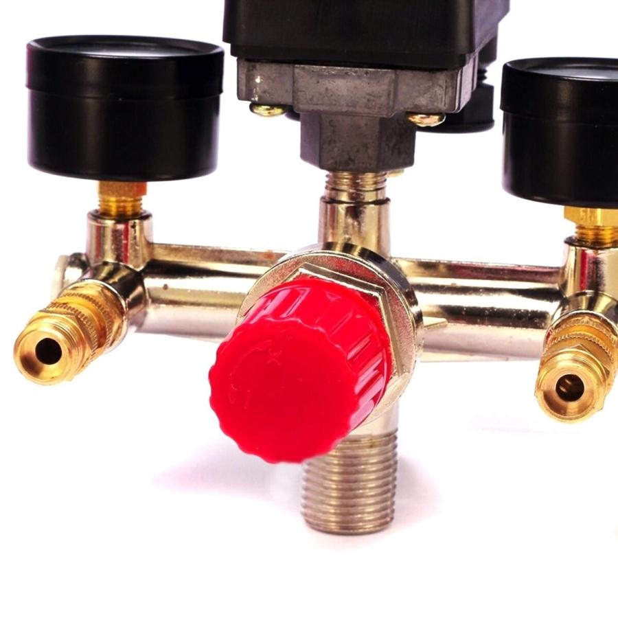 230V　調整可能　圧力スイッチ　エアバルブ　マニホールド　エアコンプレッサー　圧力バルブ　制御レギュレーター　ゲージセット |  | 01