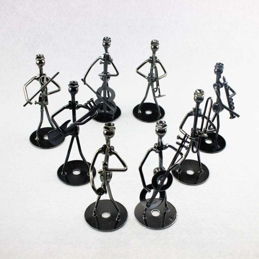 にぎやかな音楽隊☆8体セット インテリア 置物 装飾 飾り オブジェ ジャズ 音楽 愛好家 リビング プレゼント |  | 02