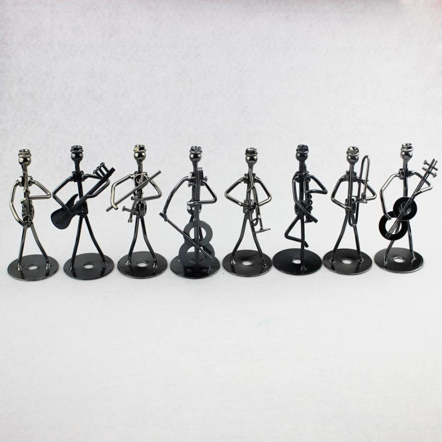 にぎやかな音楽隊☆8体セット インテリア 置物 装飾 飾り オブジェ ジャズ 音楽 愛好家 リビング プレゼント |  | 03