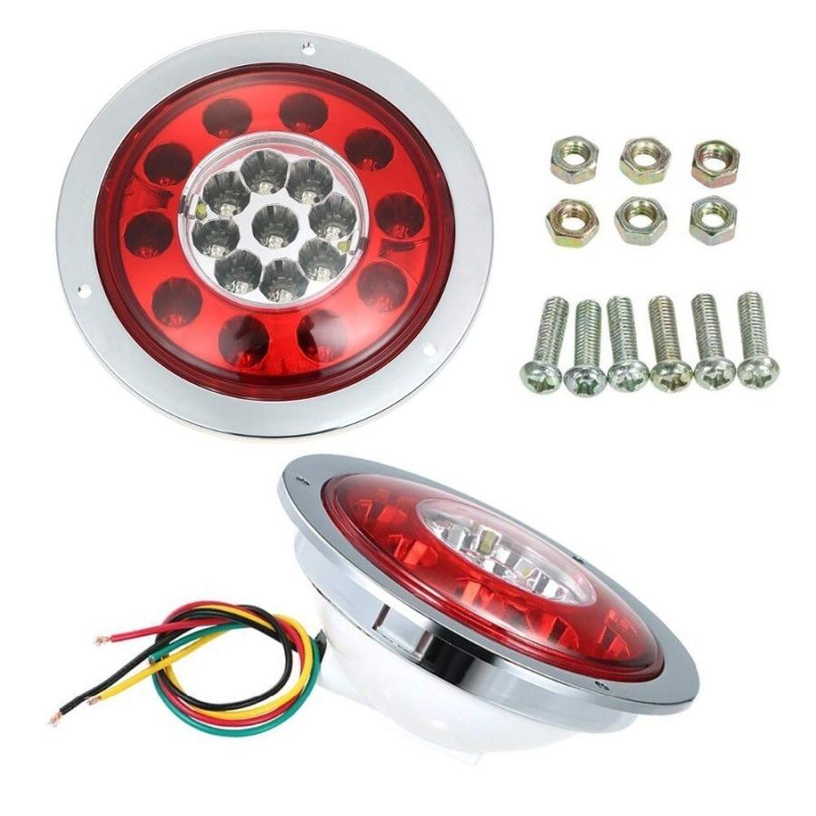 汎用 LED テールランプ 12V/24V トラック トレーラー ブレーキ ターンテールランプ 円形 直径137.5mm 厚さ62mm 2個セット |  | 05