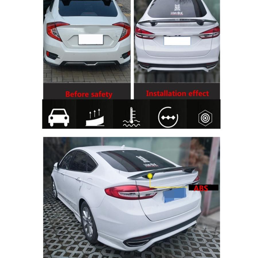 汎用 BMW ホンダ テスラ トヨタ セダン リア ルーフ トランク スポイラー ウィング エアロ カーボン ブラック カスタム GT |  | 05